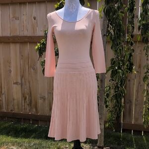 Soft Pink Ralph Lauren 3/4-Sleeve Knit Dress